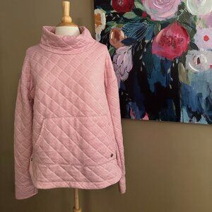 Jones New York Sport Pink Quilted Funnel-Neck Pullover Sweatshirt Size XL